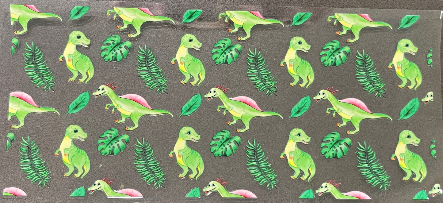 16oz UV DTF Libbey Wrap dinosaurs #959