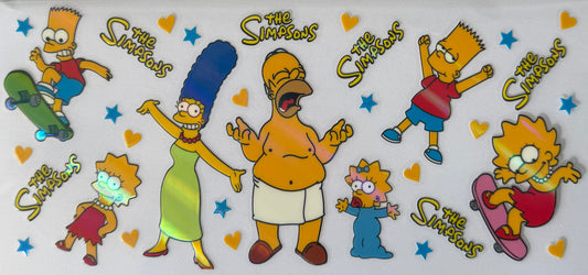 16oz UV DTF Libbey Wrap holographic the simpsons #122