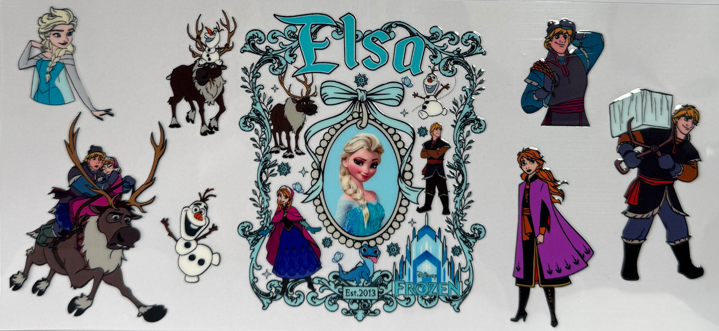 16oz UV DTF Libbey Wrap Elsa and friends  #970