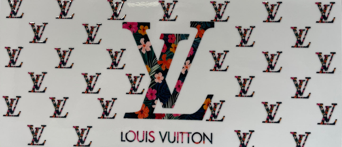 16oz UV DTF Libbey Wrap Louis Vuitton Flowers #A131