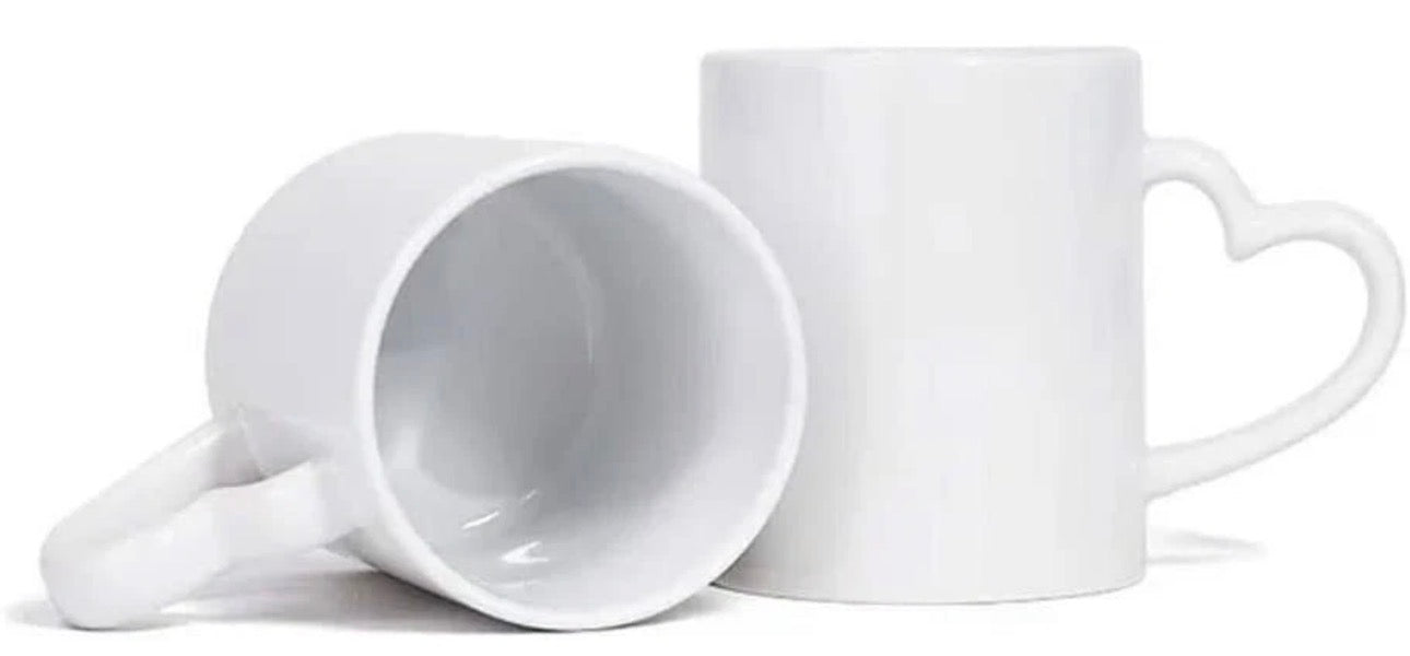 BULK  HEART HANDLE Sublimation Ceramic 11oz Mug