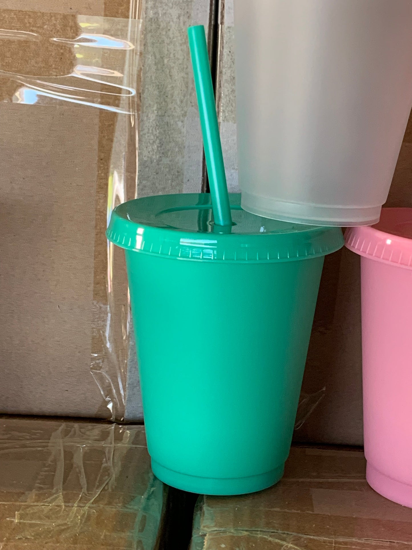 100x 16oz Cold Cups Solid Colour