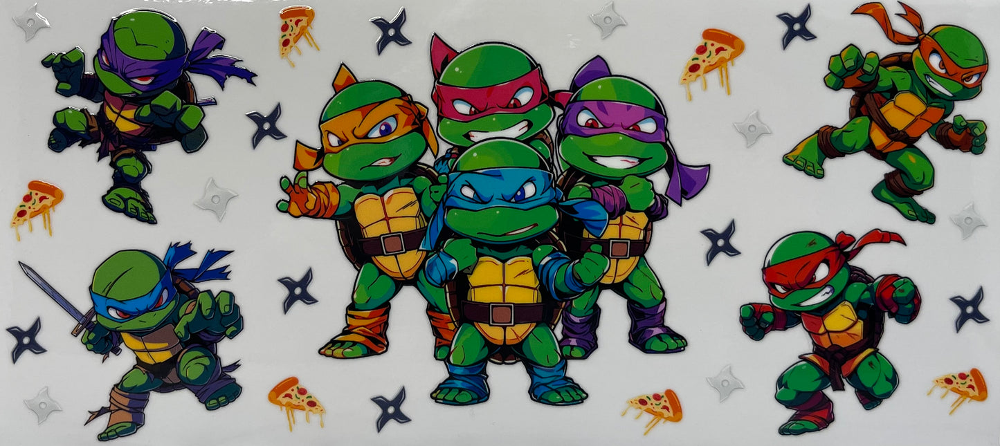 16oz UV DTF Libbey Wrap Ninja Turtle Pizza #A63