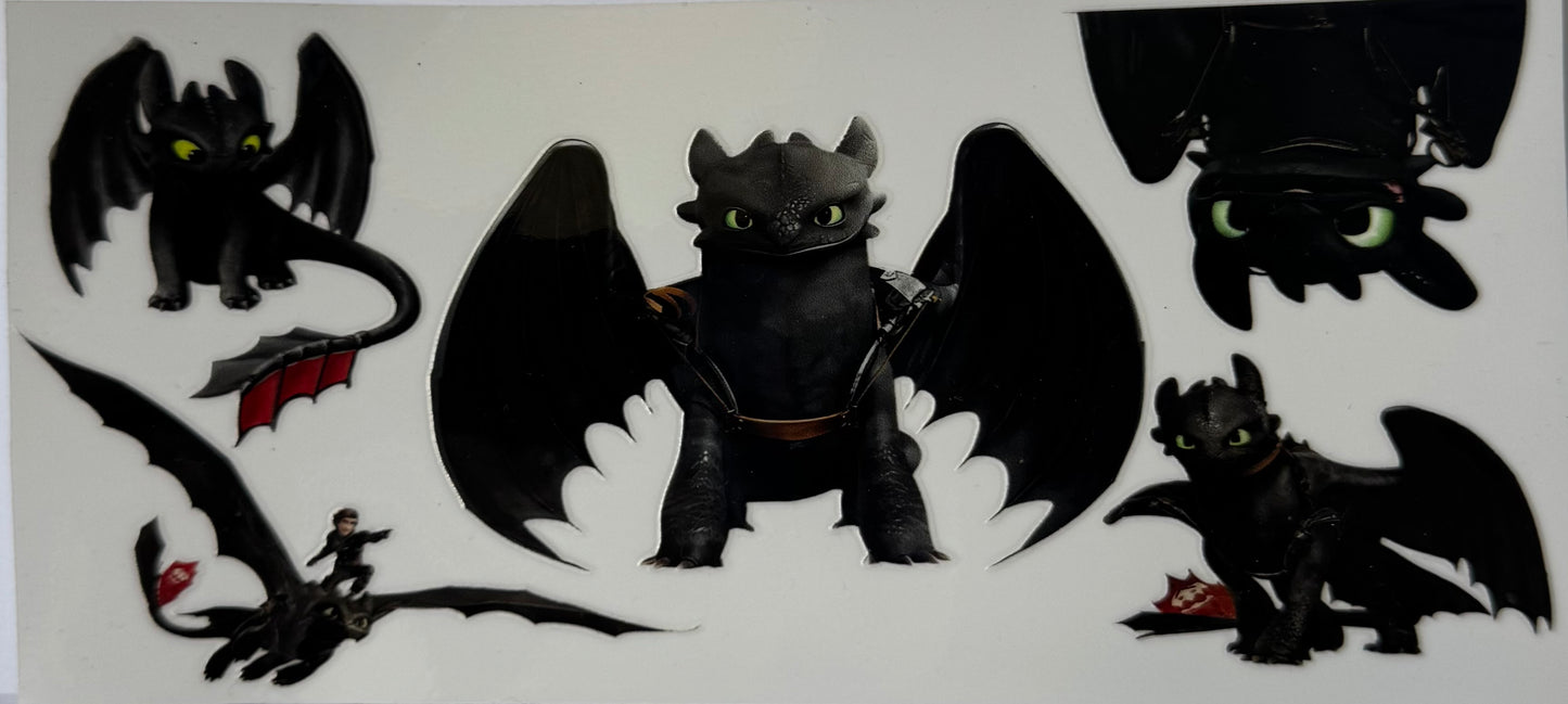 16oz UV DTF Libbey Wrap Toothless How to Train Your Dragon #W202