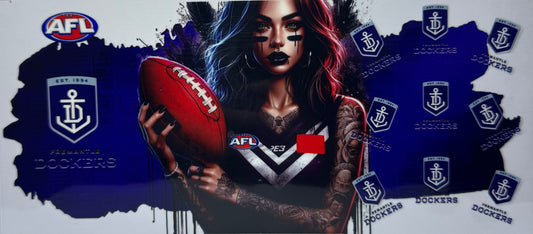 16oz UV DTF Libbey Wrap AFL Fremantle Dockers #597