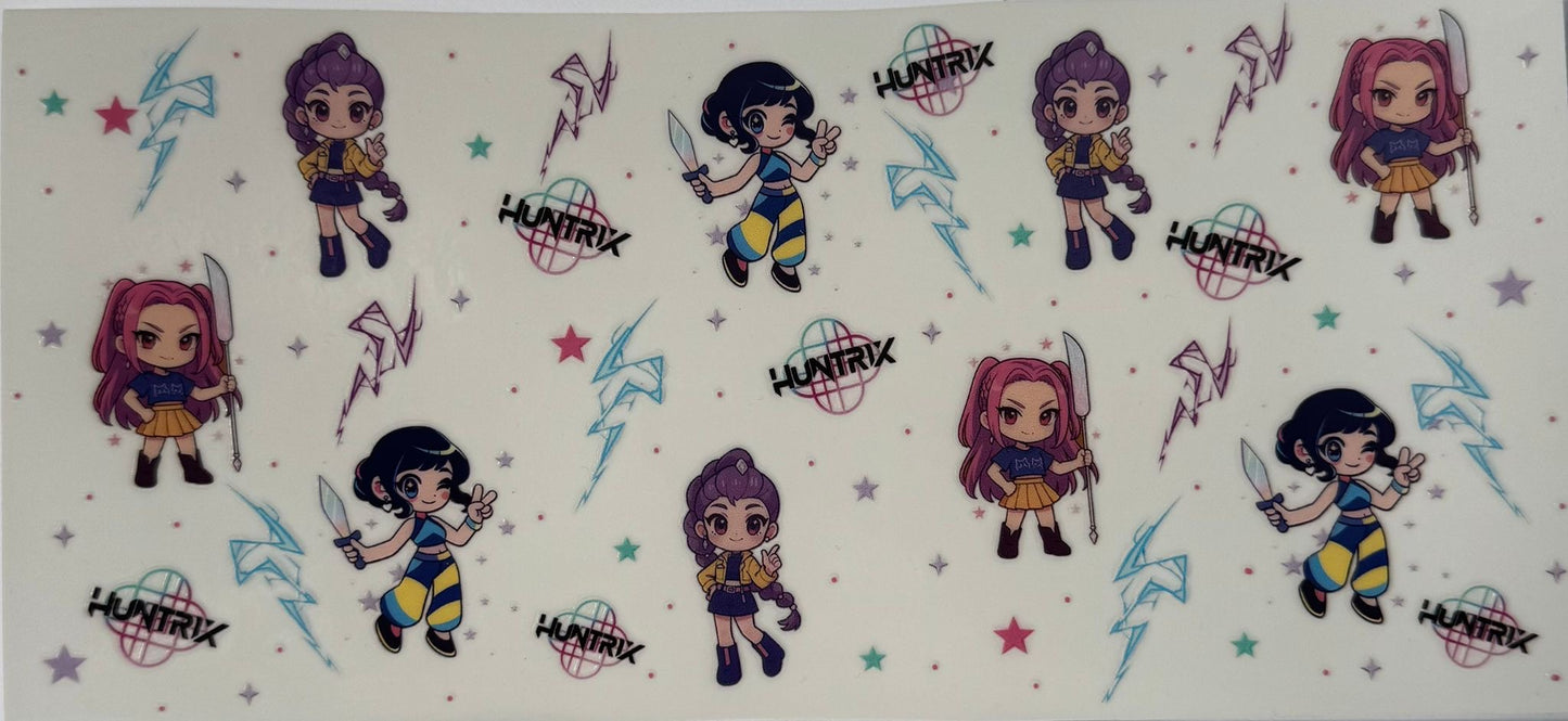 16oz UV DTF Libbey Wrap Kpop Huntrix Lightening #W178