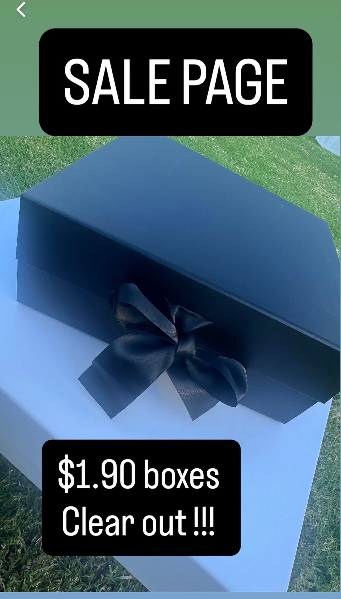 Black Magnetic Medium Square Black Ribbon Rigid Box