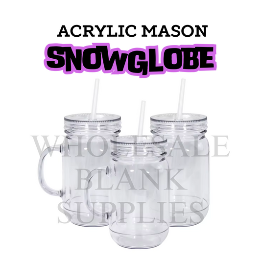 YES PREDRILLED | 500ml Acrylic Mason Jar Snow Globe