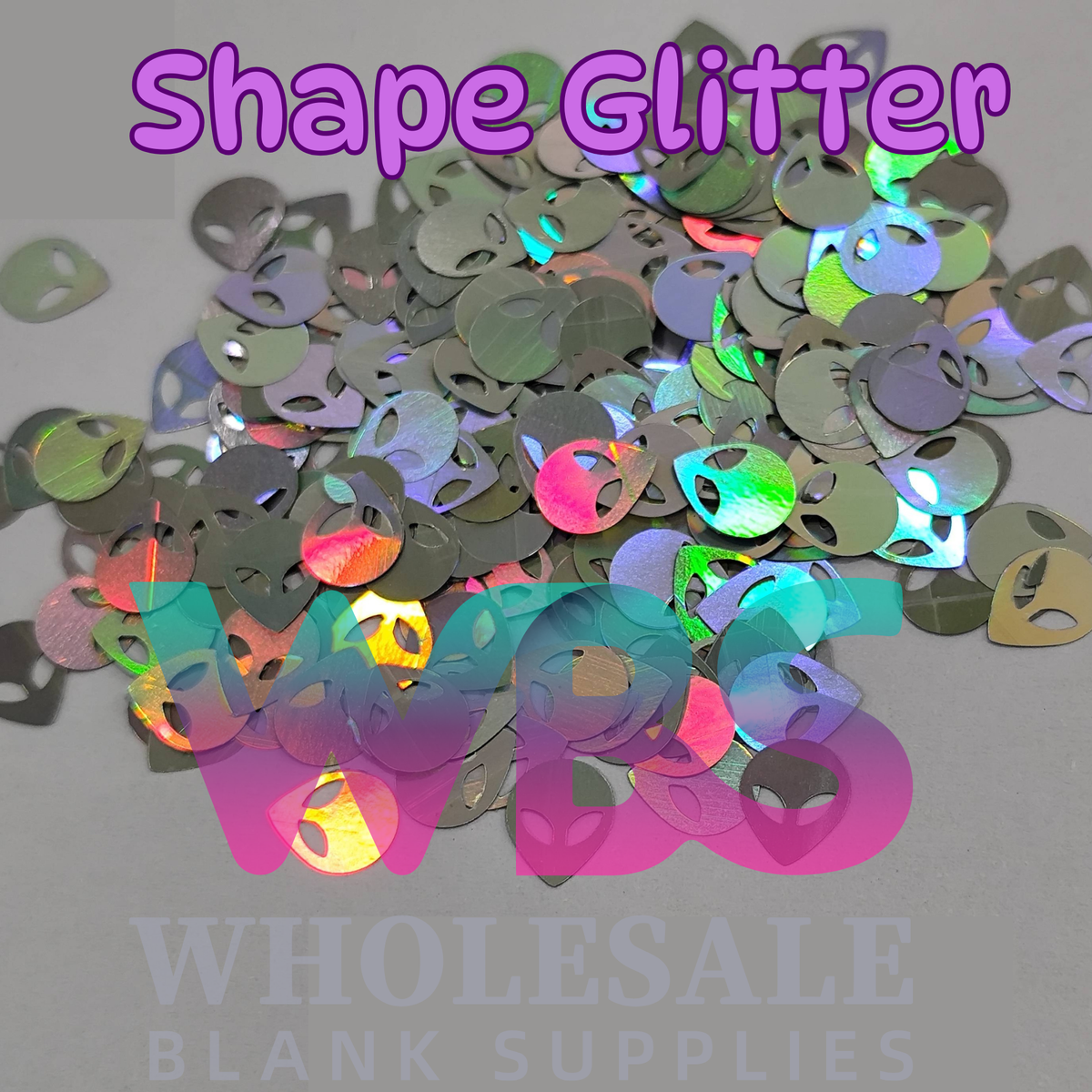 Shapes Glitter | Holographic Silver Alien 50gm