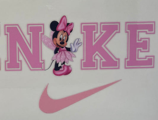 UV DTF Decal - Nike Minnie Mouse Light Pink #D74