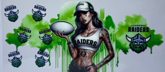 16oz UV DTF Libbey Wrap NRL canberra raiders #588