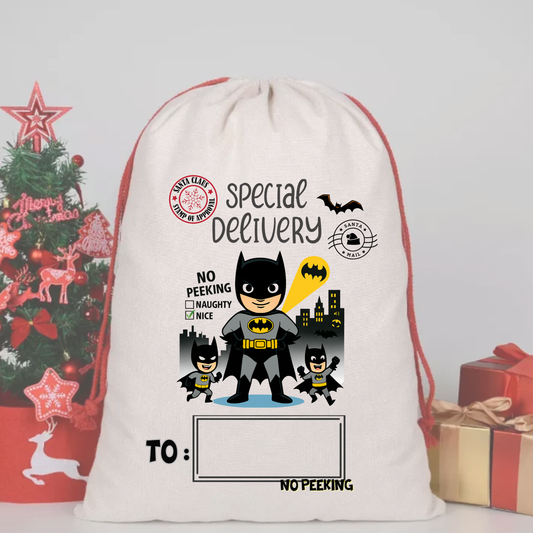 Batman SANTA SACK DTF  – SPECIAL DELIVERY DTF Print  🎅💌 pre order OCTOBER
