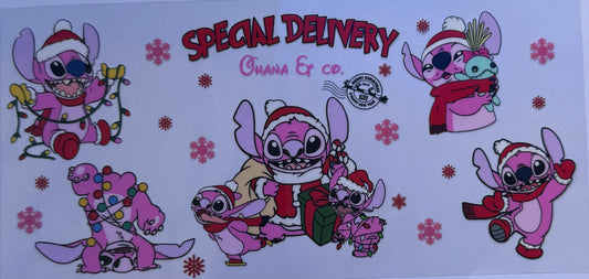 16oz UV DTF Libbey Wrap Christmas W136