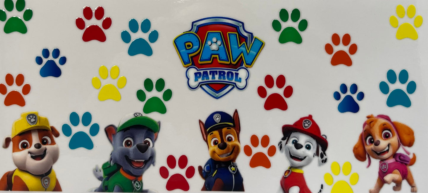 16oz UV DTF Libbey Wrap Paw Patrol Paw colours #A142