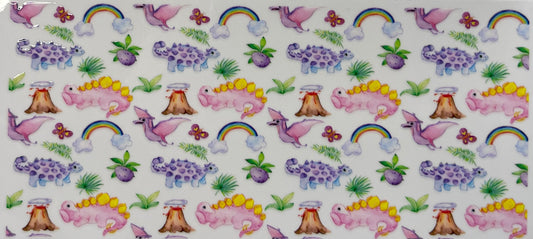 16oz UV DTF Libbey Wrap Girl Dinosaur’s Rainbows #A165