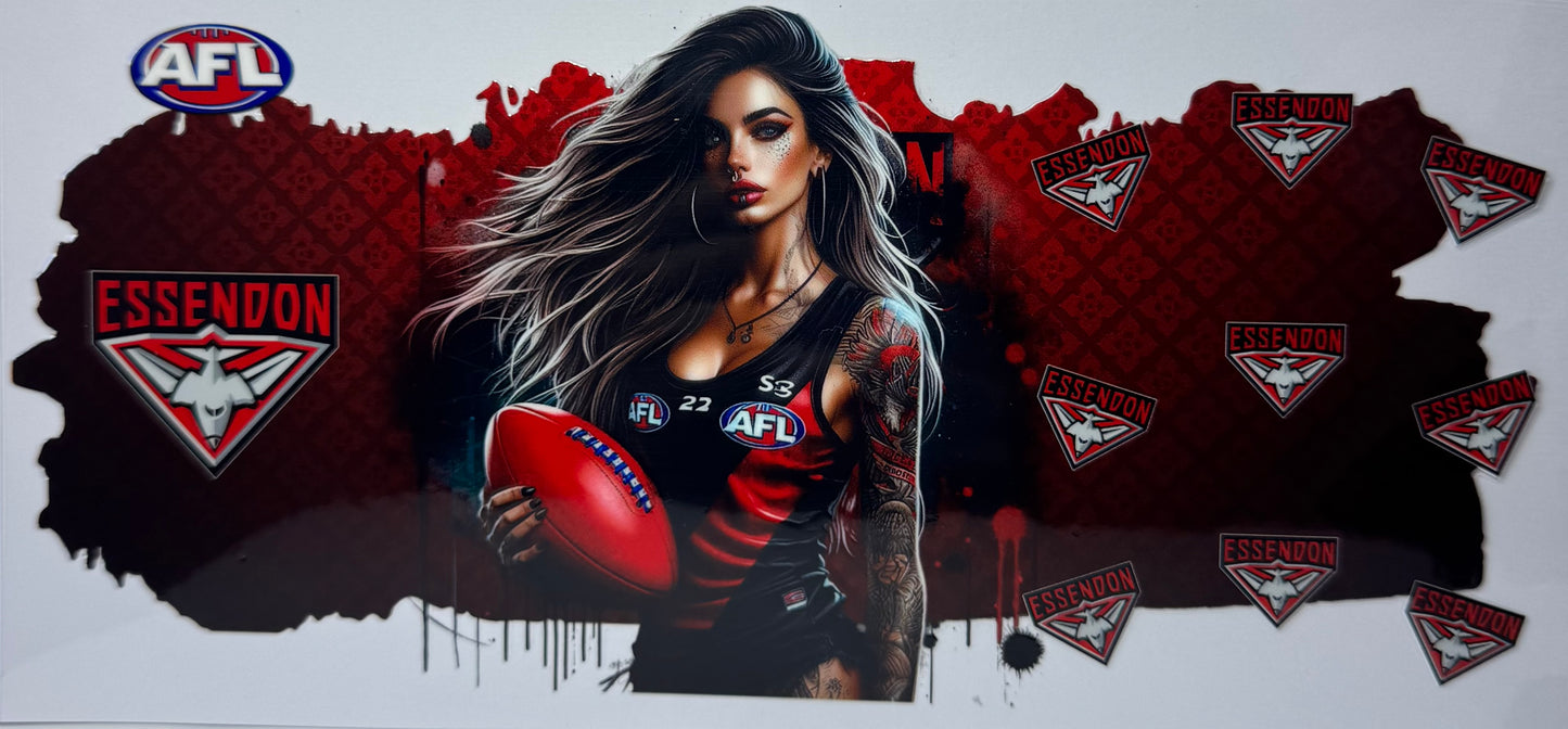 16oz UV DTF Libbey Wrap AFL Essendon #723