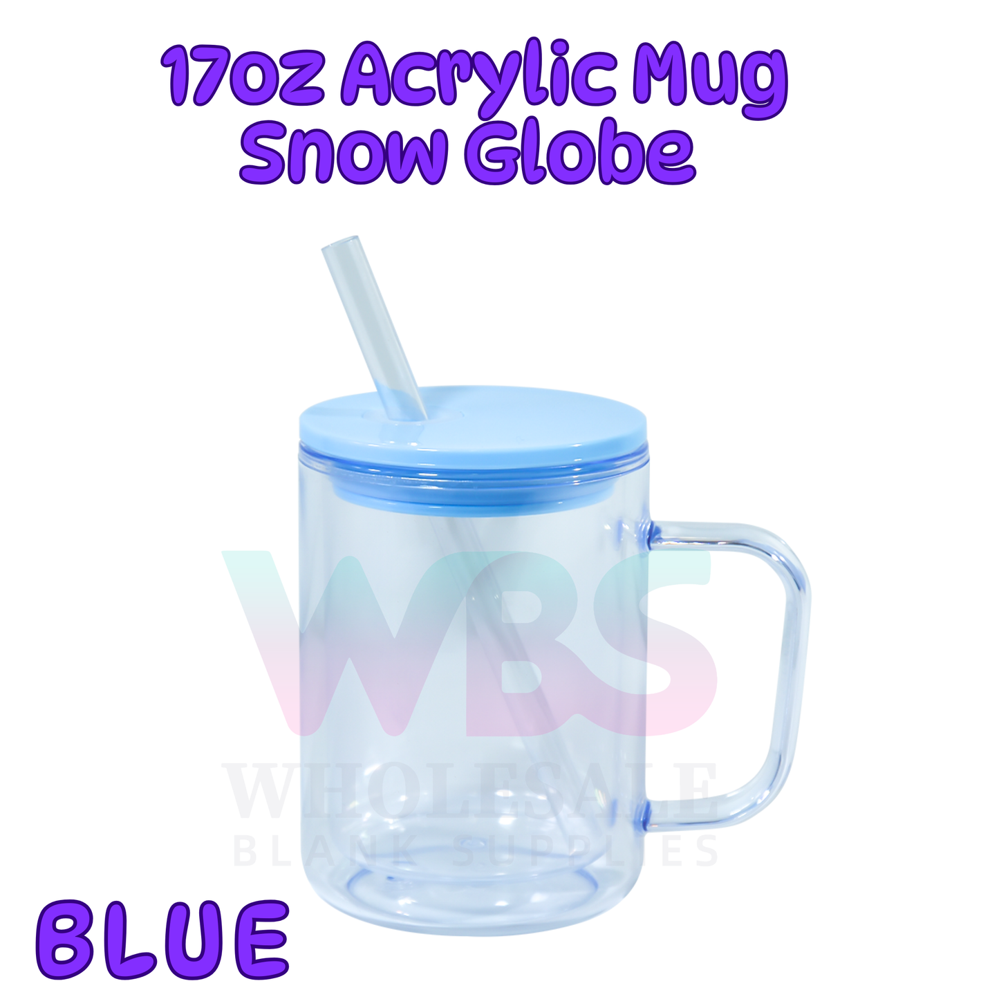 🌈 ACRYLIC 17oz Snow Globe Mug 💦 Colour Lid EOFY
