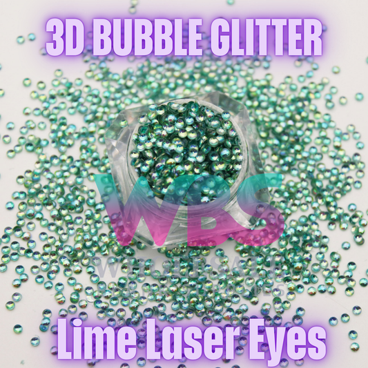 Lime Laser Eyes | 3D  Bubble Glitter – 50gm