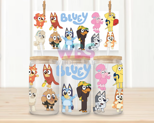 16oz UV DTF Libbey Wrap – Bluey #W52