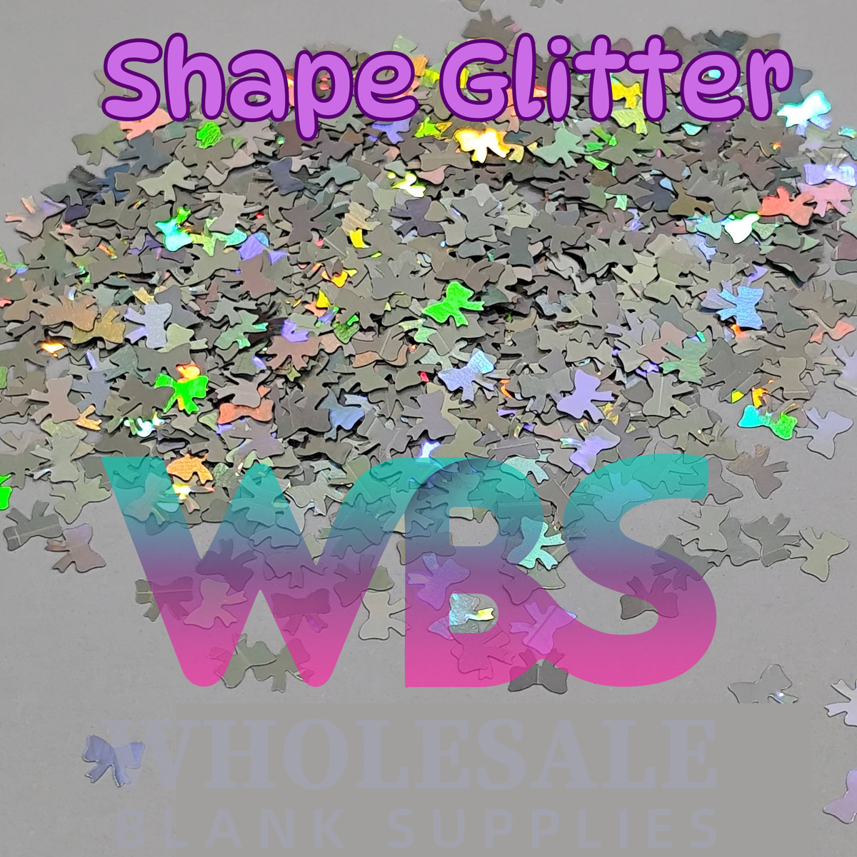 Shapes Glitter | Holographic Silver Bow 50gm