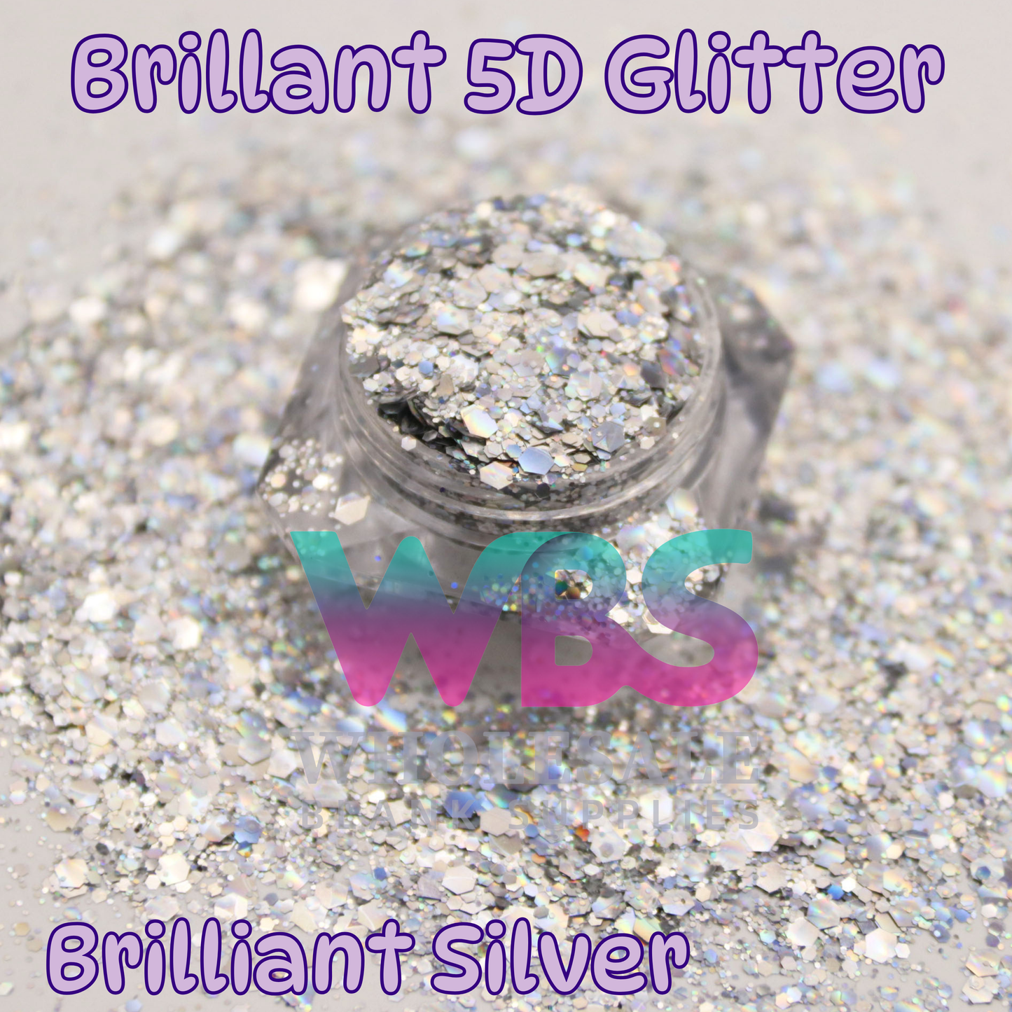 5D Brilliant Silver Glitter | 50gm