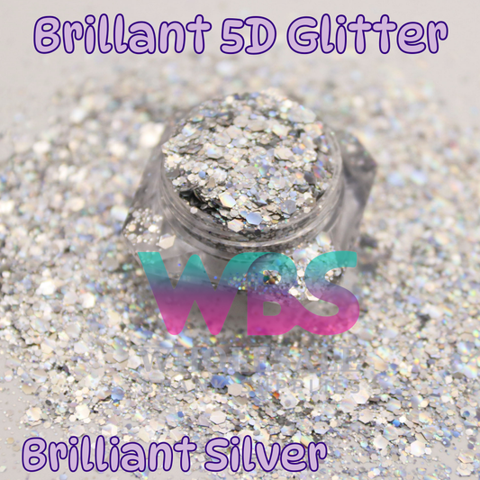 5D Brilliant Silver Glitter | 50gm