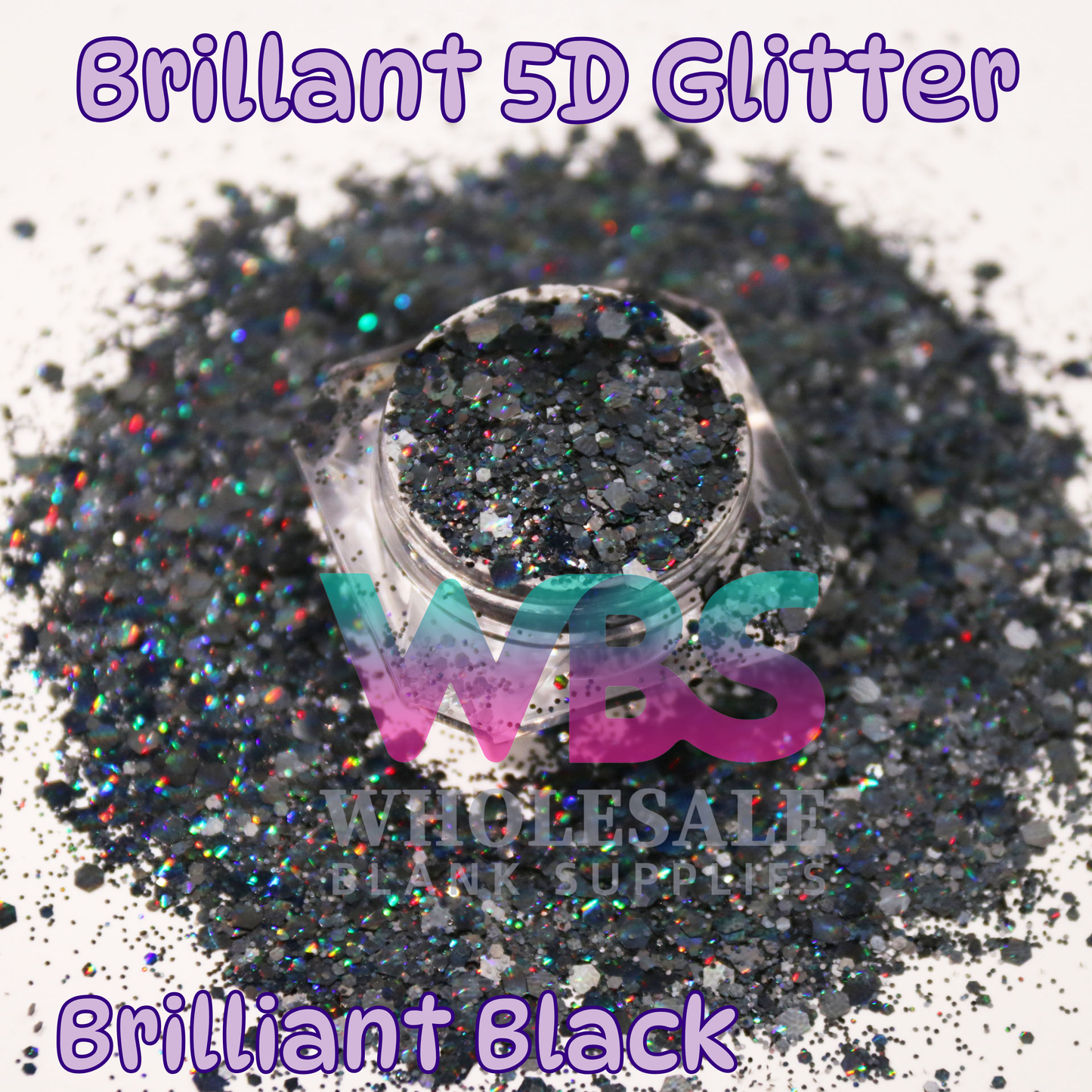 5D Brilliant Black Glitter | 50gm