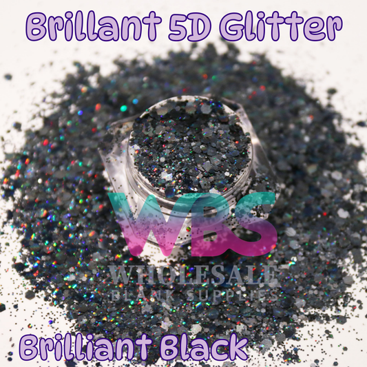 5D Brilliant Black Glitter | 50gm