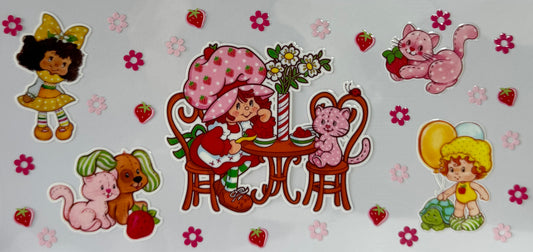 16oz UV DTF Libbey Wrap Strawberry shortcake #a79