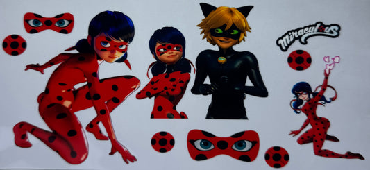 16oz UV DTF Libbey Wrap miraculous ladybug bug #531