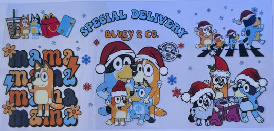 16oz UV DTF Libbey Wrap Christmas W133