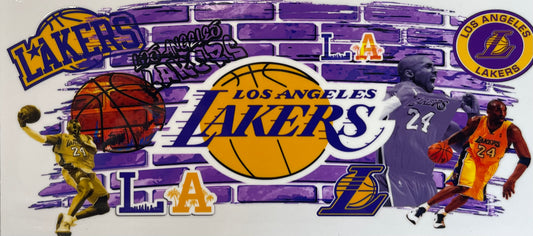 16oz UV DTF Libbey Wrap Basketball Lakers #570