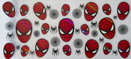 16oz UV DTF Libbey Wrap holographic Spider man head  #650