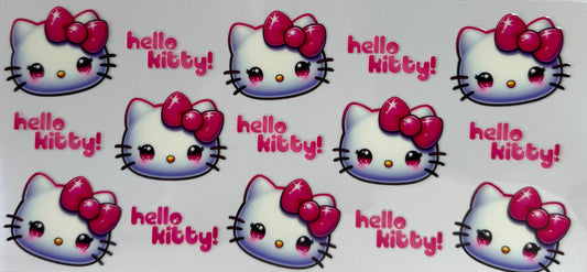 16oz UV DTF Libbey Wrap Hello Kitty Hot Pink #a144