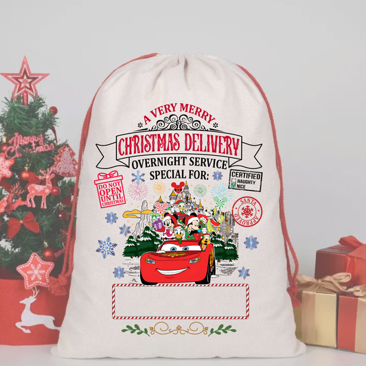 CARS 2 LIGHTNING MCQUEEN SACK DTF – SPECIAL DELIVERY DTF Print  🎅💌 pre order OCTOBER