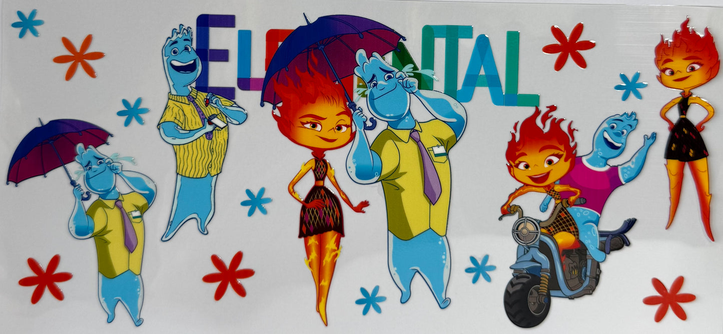 16oz UV DTF Libbey Wrap Elemental #a81