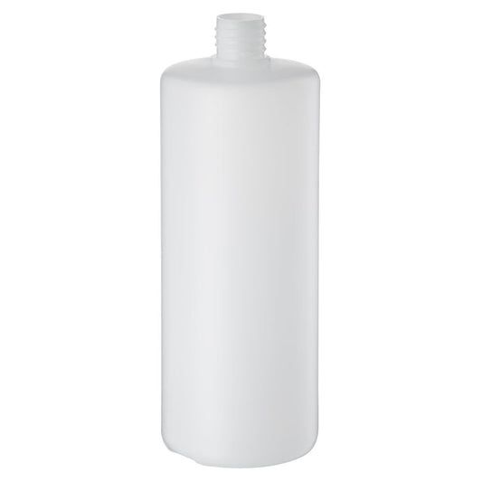 1L Round Bottle + Lid Natural HDPE