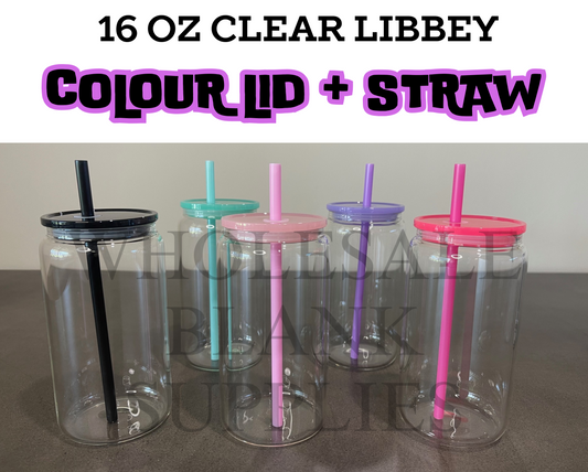 16oz clear libbey colour lid