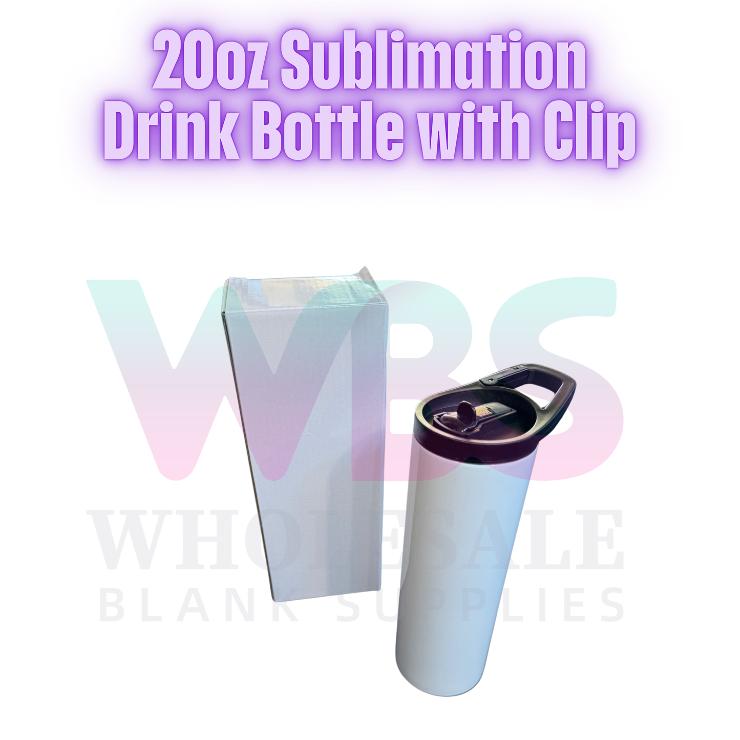 20oz Sublimation Drink Bottle with Clip