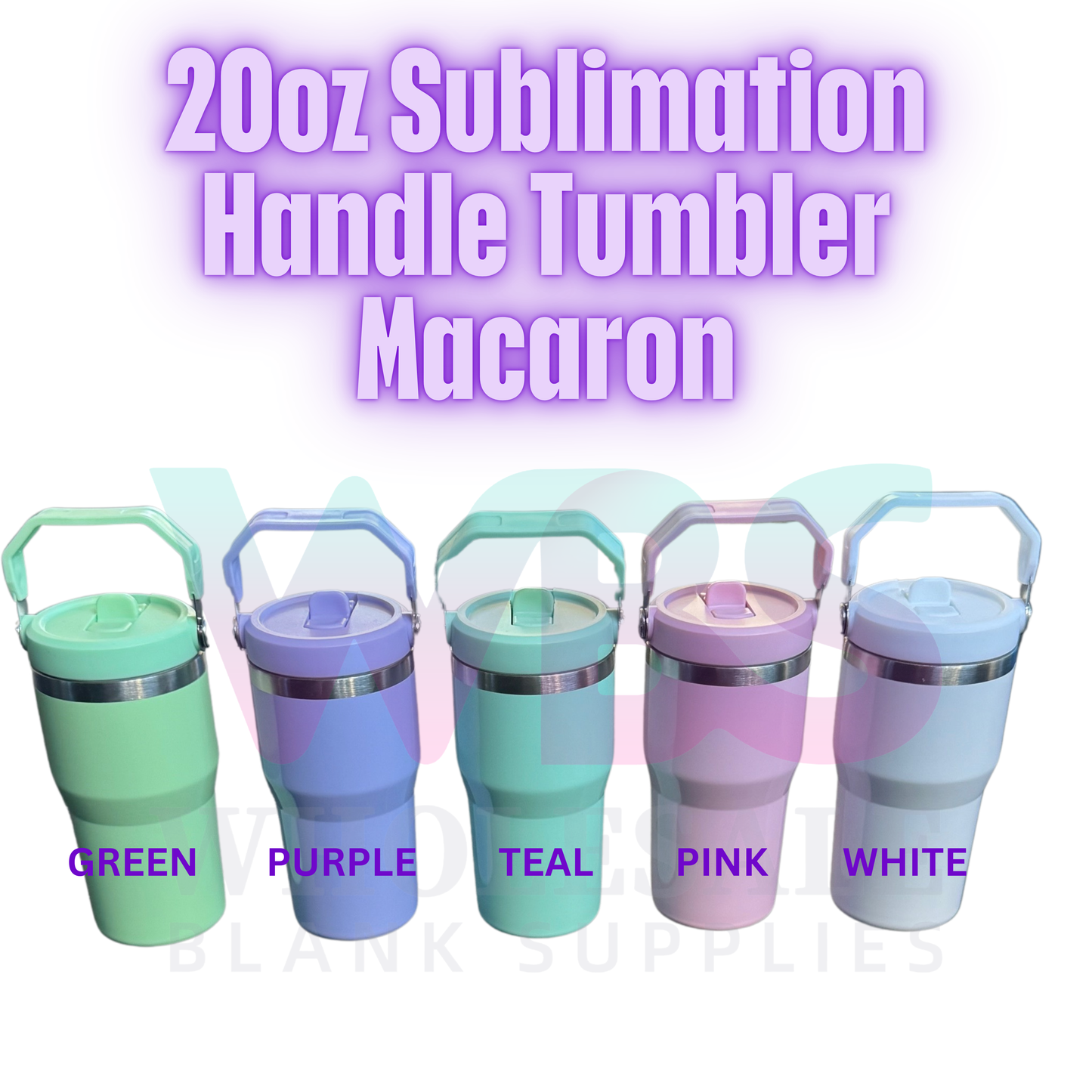 20oz Sublimation Handle Tumbler Macaron