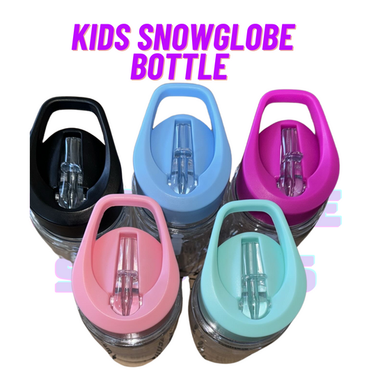 🧸 300ml Kids Acrylic Snow Globe Drink Bottle | Craft Blank 💦
