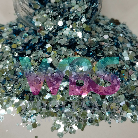 Chunky Glitter Bottle | 50gm | BLUE RADIANCE