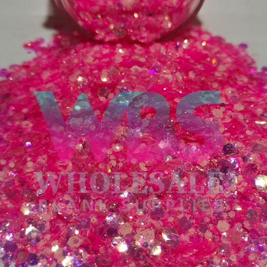 Chunky Glitter Bottle | 50gm | GLOW IN DARK | PINK BITS