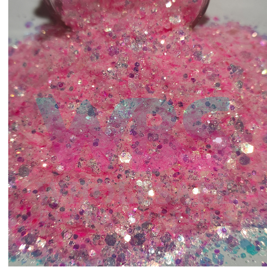 Chunky Glitter Pouch | 250gm | BUBBLEGUM GLOW | pink