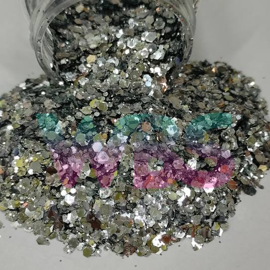 Chunky Glitter Bottle | 50gm |  PLATINUM GLEAM |  SILVER