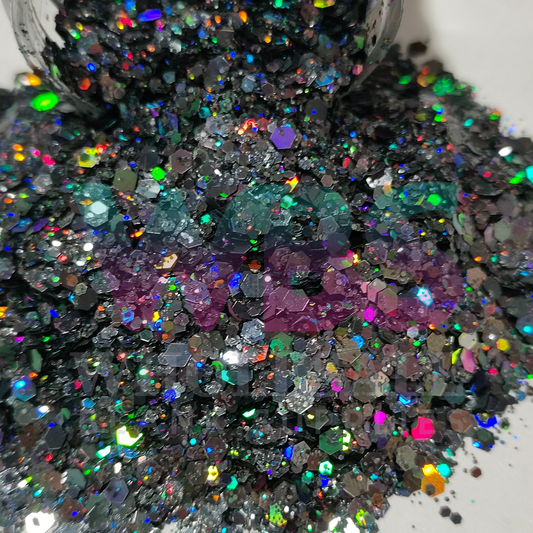 Chunky Glitter Bottle | 50gm | OBSIDIAN SPARKLE | BLACK