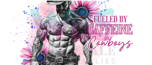 16oz UV DTF Libbey Wrap Tatt Boy Cowboy Fueled by Caffeine & Cowboys #339