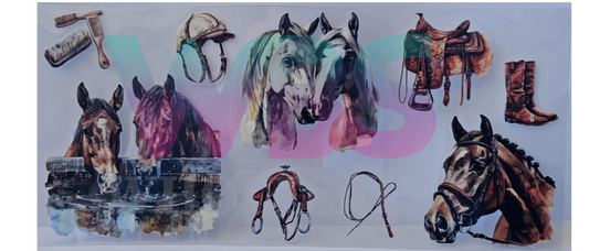16oz UV DTF Libbey Wrap Horses Animals #353
