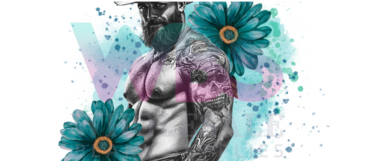 16oz UV DTF Libbey Wrap Tatt Boy Cowboy Blue teal #315