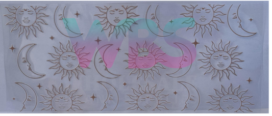 16oz UV DTF Libbey Wrap Stars Moons #388